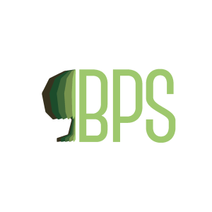 Logo della ditta BPS. Un albero stilizzato sulla sinistra e sulla destra la sigla. Tutto in verde